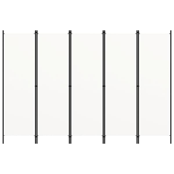 Rumsavdelare 5 paneler vit 250x180 cm