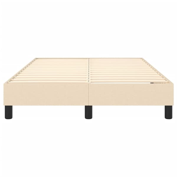 Boxspring-sängram gräddvit 120x200 cm tyg