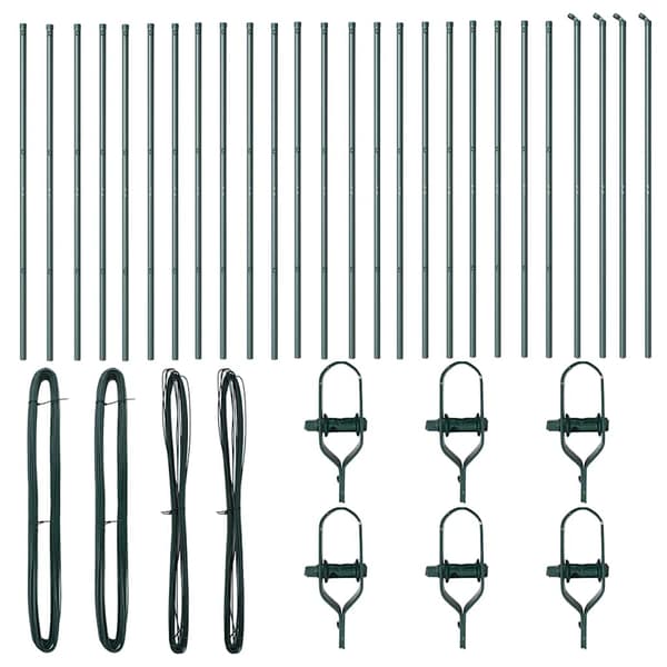 Inbäddad staketpost 26 pcs Grön Pulverlackerat stål