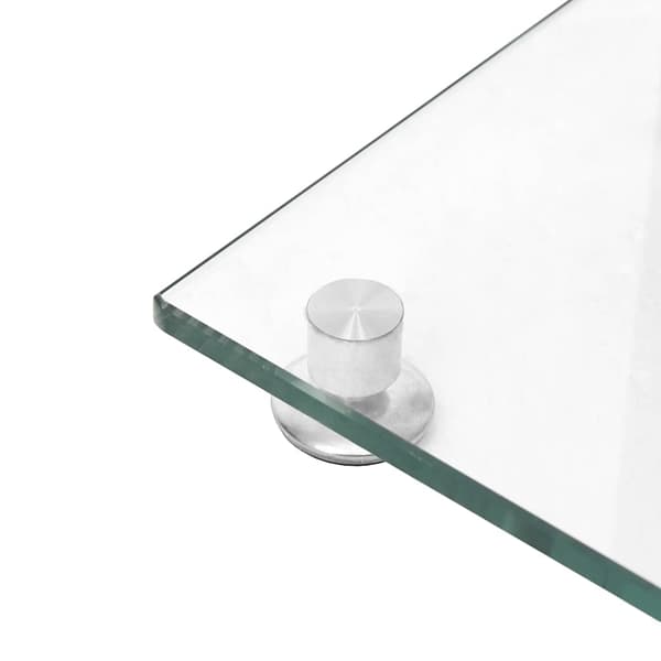 Högtalarstativ 2 st härdat glas 1-pelardesign silver