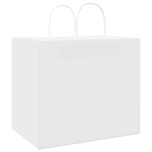 Papperspåsar 250 st med handtag vit 32x22x28 cm