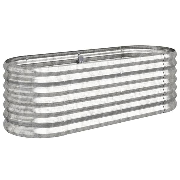 Odlingslåda galvaniserat stål 114x40x36 cm silver