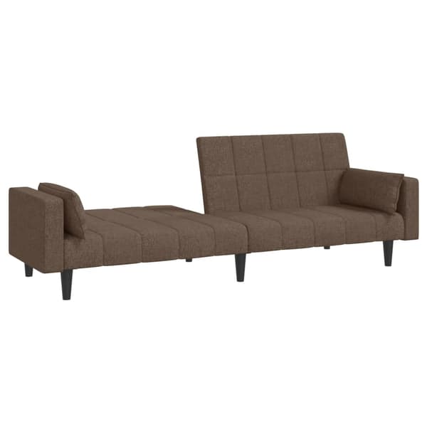 Bäddsoffa 2-sits med två kuddar taupe tyg