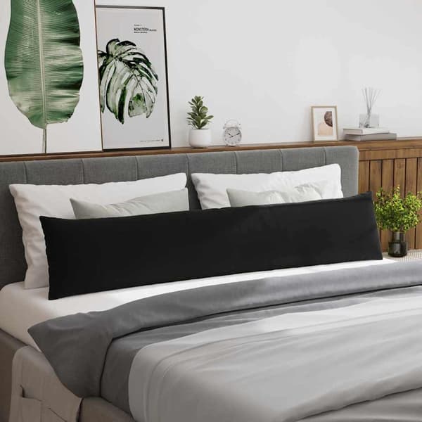 Sofakuddar 2 pcs Svart 200 x 40 cm Kordread tyg