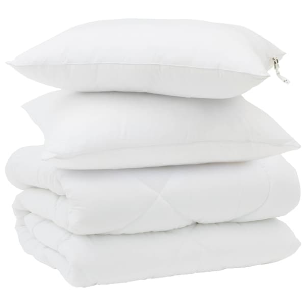 Vinter Täcke med kudde 3 pcs Vit Mikrofiber