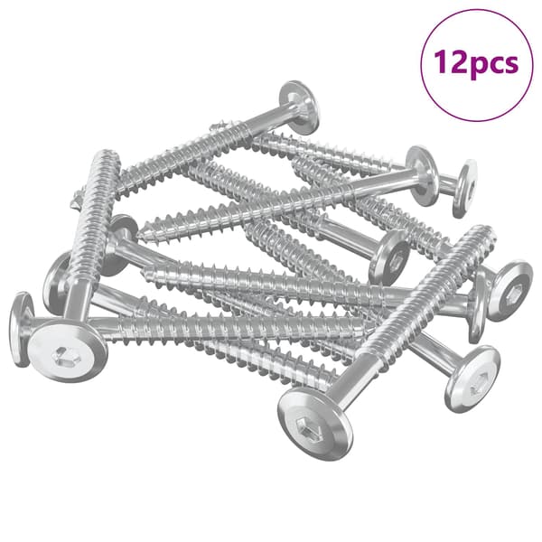 Träskruvar 12 pcs Silver M6 x 70 mm Stål