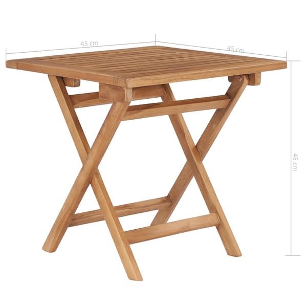 Hopfällbart trädgårdsbord 45x45x45 cm massiv teak