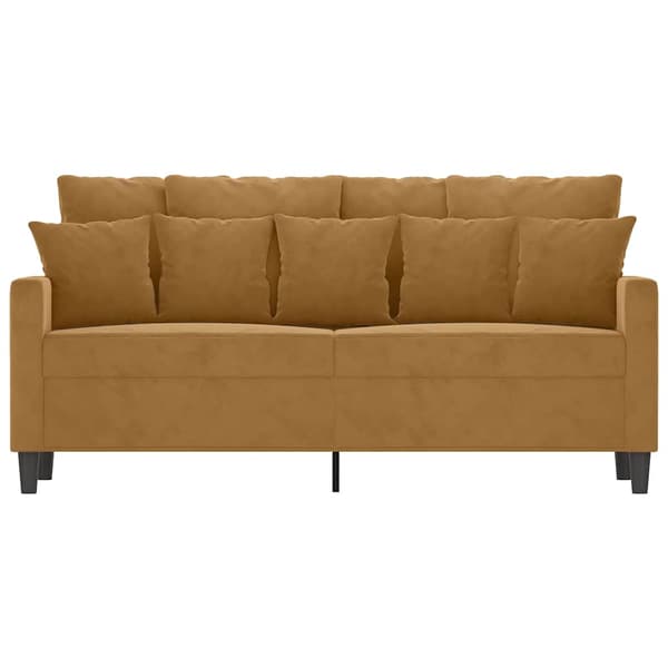Soffa 2-sits brun 140 cm sammet