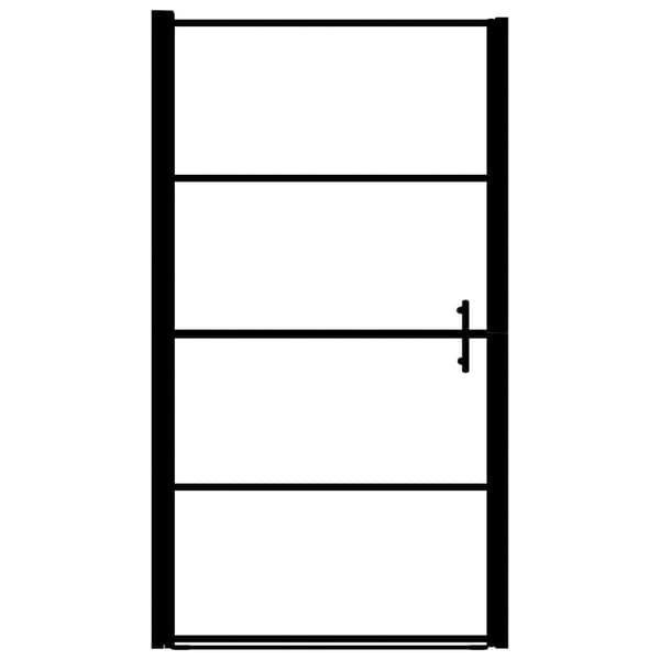 Duschdörr härdat glas frostat 100x178 cm svart