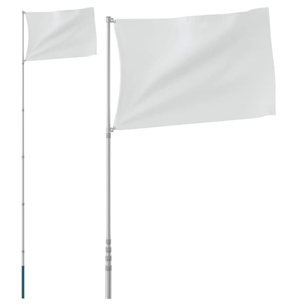 Teleskopisk flaggstång silver 5,5 m aluminium