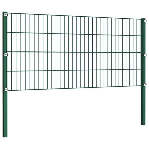 Staketpanel med stolpar järn 176,5x80 cm grön