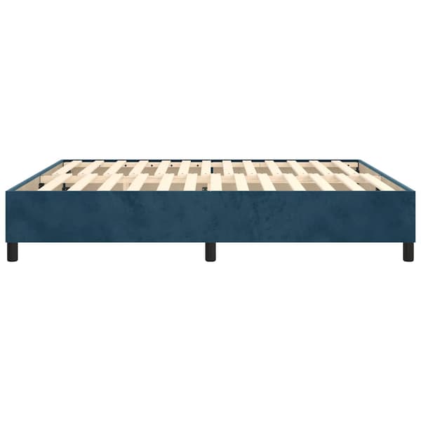 Boxspring-sängram mörkblå 160x200 cm sammet
