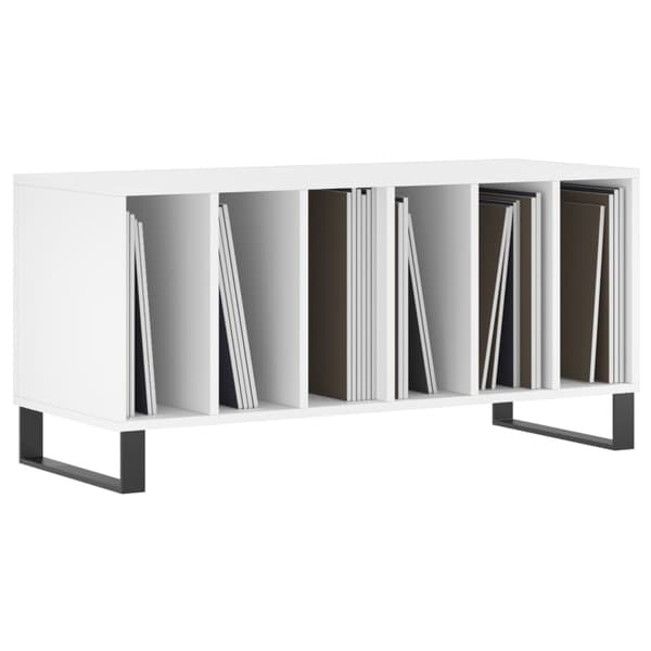Stereobänk vit 100x38x48 cm konstruerat trä