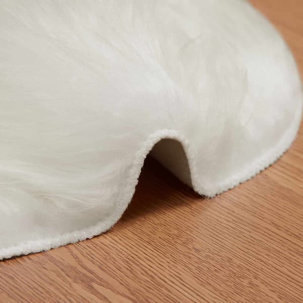 Fuskfäll matta TAFALLA Vit 60 x 90 cm Polyester