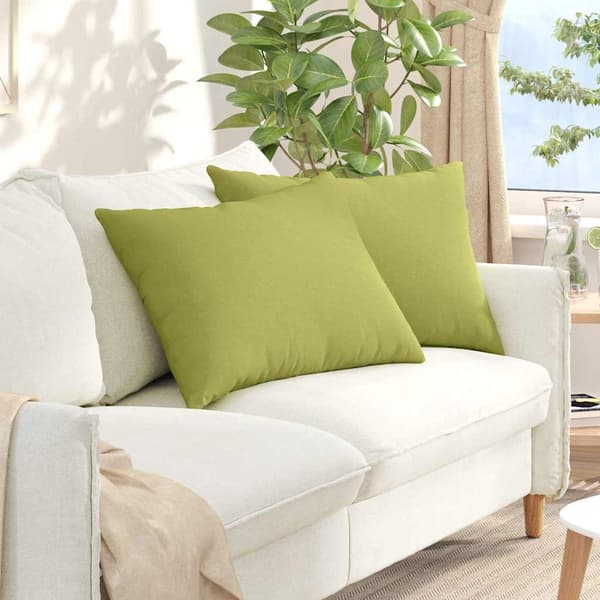 Sofakuddar 2 pcs Ljusgrön 70 x 50 cm tyg