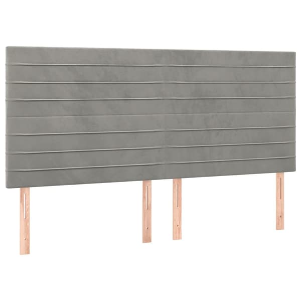 Sänggavel ljusgrå 180x5x118/128 cm sammet