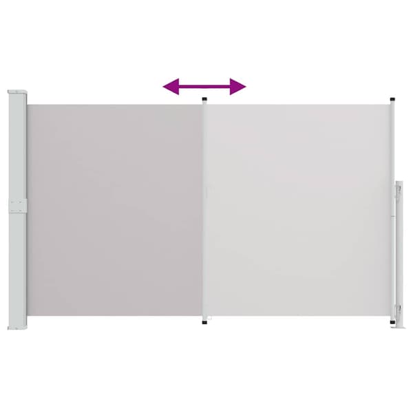 Infällbar sidomarkis 180x300 cm grå