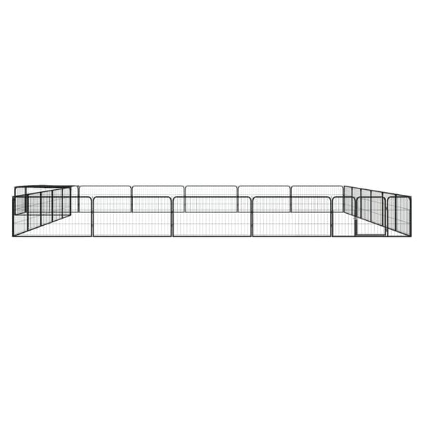Hundbur 24 paneler svart 100x50 cm pulverlackerat stål