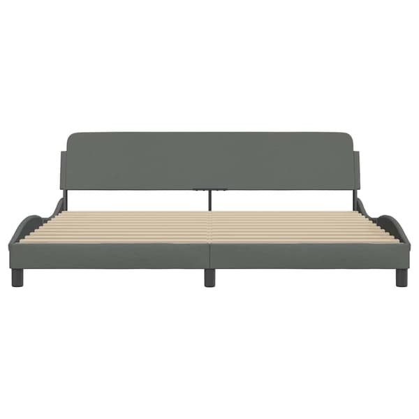 Bed Frame "Dover" Dark Grey 200x200 cm Fabric