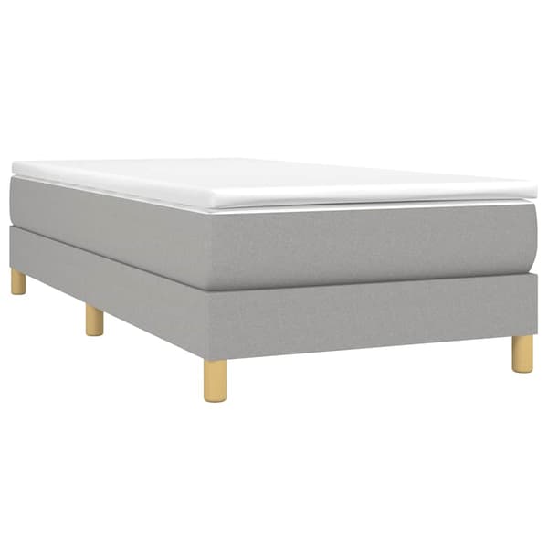 Boxspring-sängram ljusgrå 80x200 cm tyg