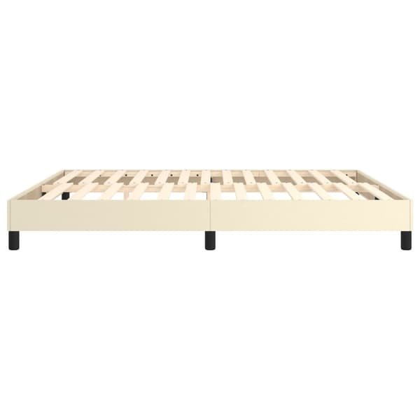 Boxspring-sängram gräddvit 160x200 cm konstläder
