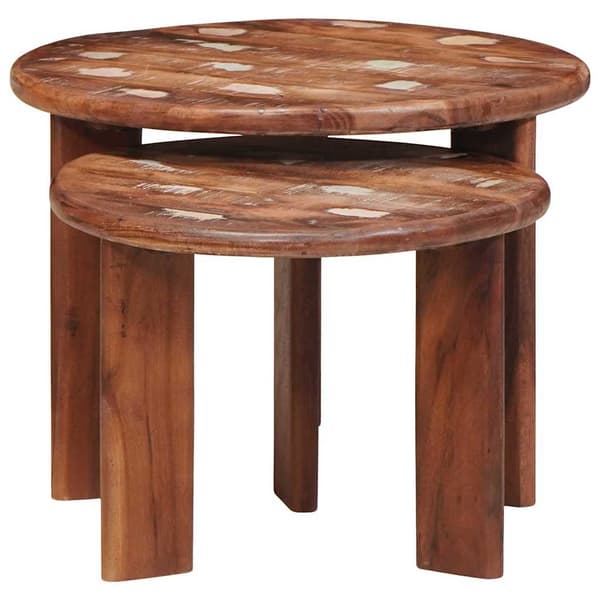 Nesting Kaffe Bord 2 pcs Flerfärgsdesign Massivt återvunnet trä