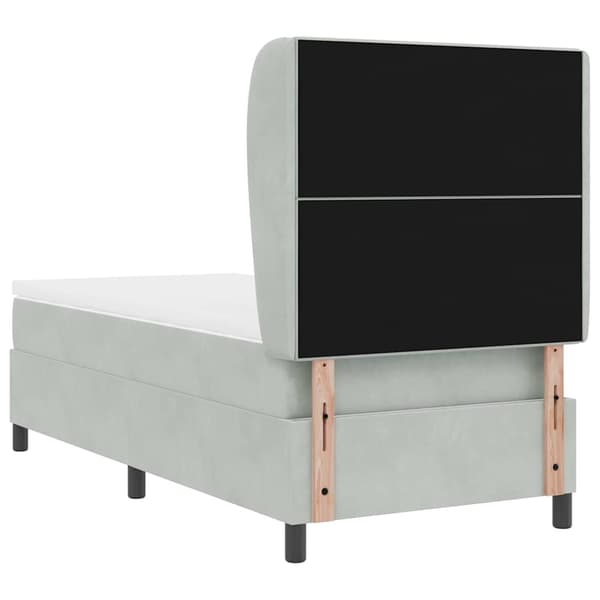 Bäddfjäder med madrass Ljusgrå 200 x 100 cm Polyester
