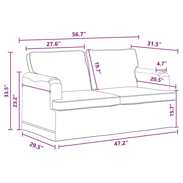 Soffset 2 pcs Mörkgrå 144 x 80 x 85 cm tyg