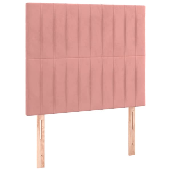 Ramsäng med madrass rosa 90x200 cm sammet