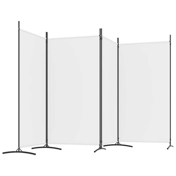 Rumsavdelare 4 paneler vit 346x180 cm tyg