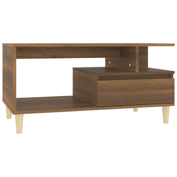 Soffbord brun ek 90x49x45 cm konstruerat trä