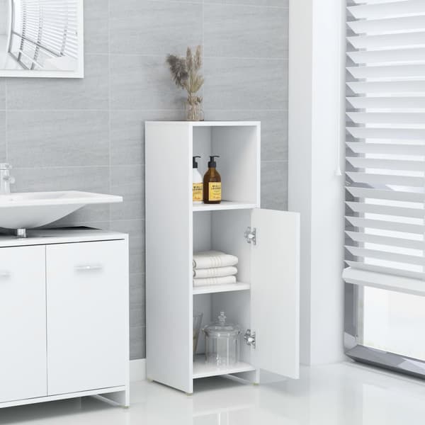 Badrumsskåp vit 30x30x95 cm konstruerat trä