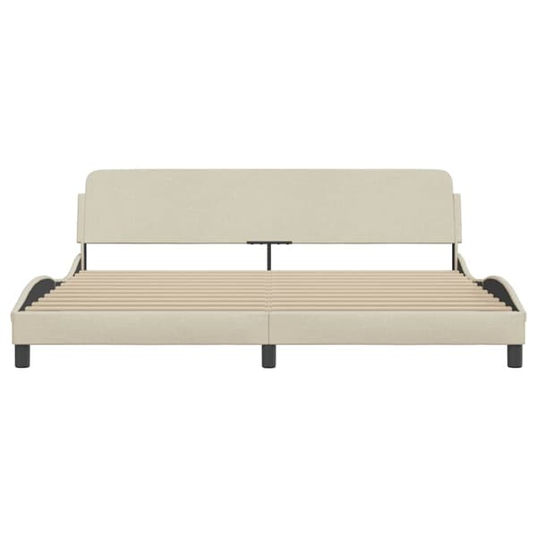 Bed Frame "Dover" Cream 200x200 cm Fabric