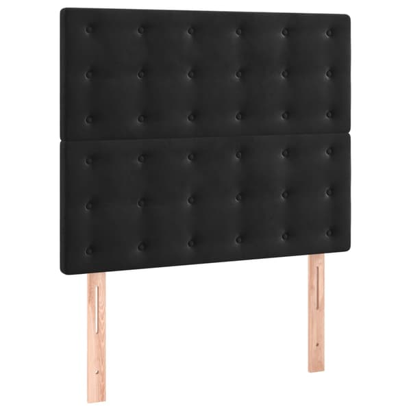 Sänggavel svart 100x5x118/128 cm sammet