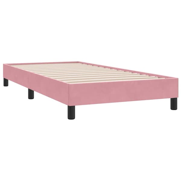 Resårsäng utan madrass rosa 100x210 cm sammet