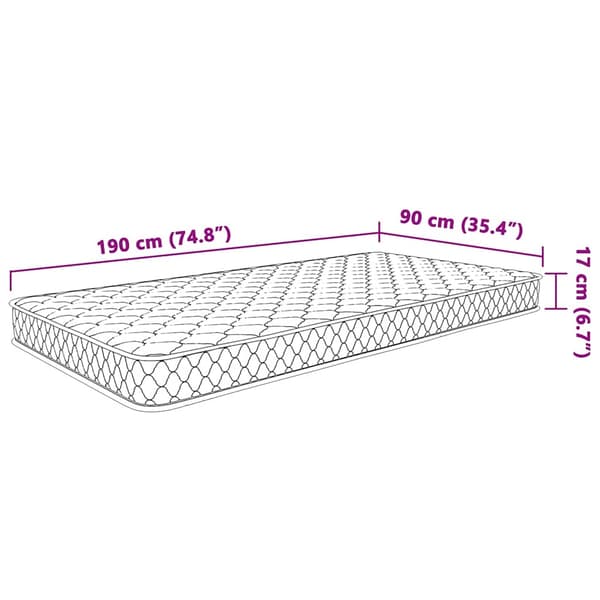 Memoryskummadrass vit 90x190x17 cm mjuk