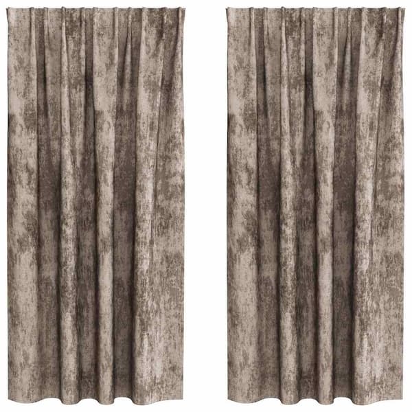 Sammetsgardiner 2 st Cappuccino 175 x 140 cm Sammet