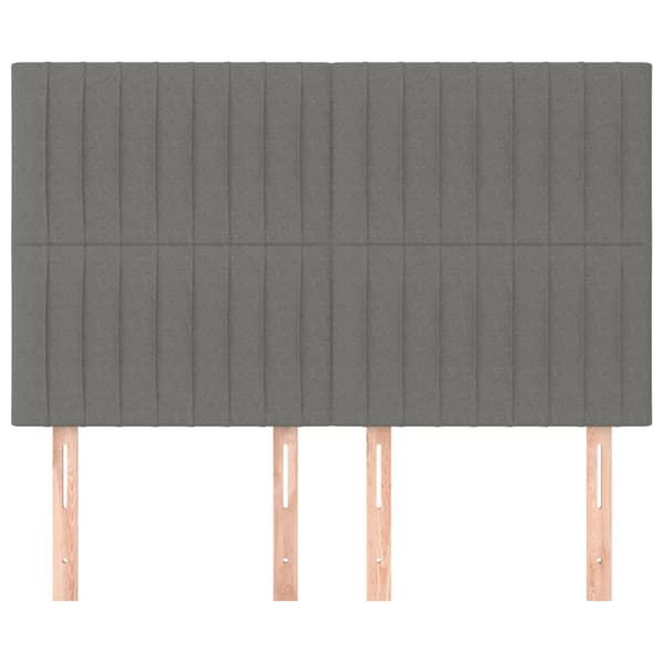 Sänggavel mörkgrå 144x5x118/128 cm tyg