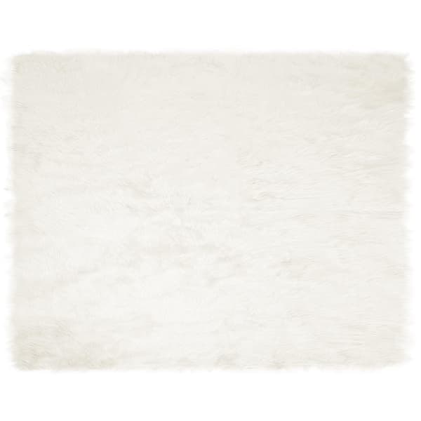 Fuskfäll matta TAFALLA Vit 200 x 280 cm Polyester