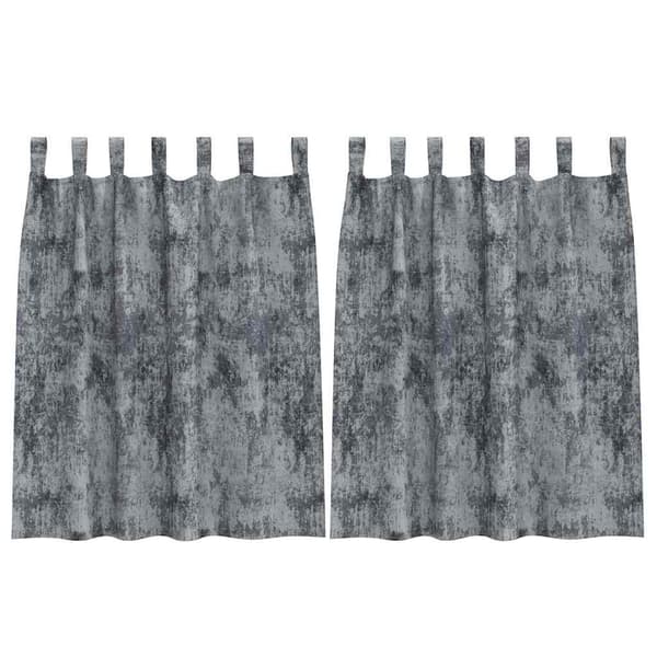 Sammetsgardiner 2 st Silvergrå 140 x 140 cm Sammet