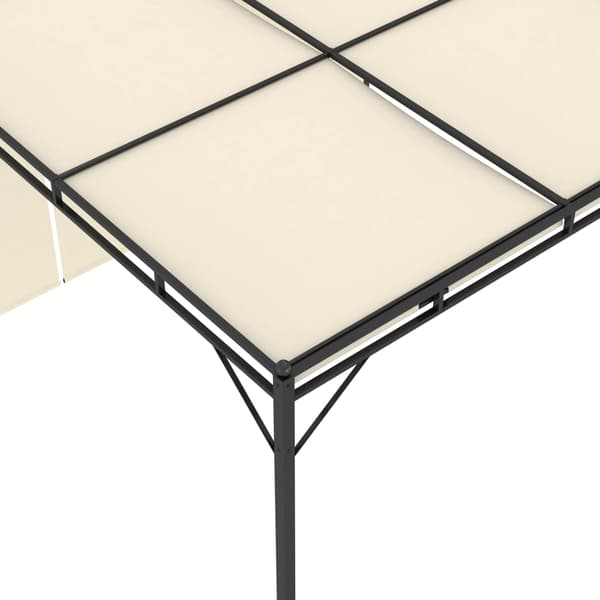 Trädgårdspaviljong med draperier 3x3x2,25m gräddvit