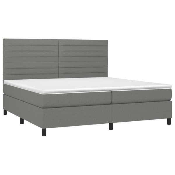 Ramsäng med madrass mörkgrå 200x200 cm tyg