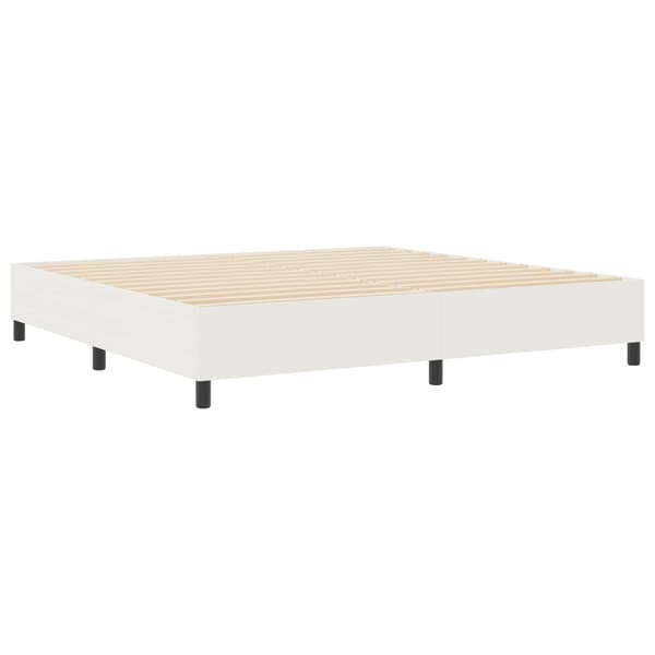 Plattform sängram Kräm 200 x 200 cm Kordread tyg