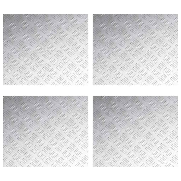 Trappsteg Rektangulär 4 pcs Silver 60 x 50 cm Aluminium