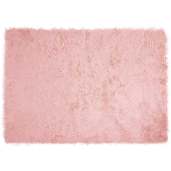 Fuskfäll matta TAFALLA Rosa 140 x 200 cm Polyester