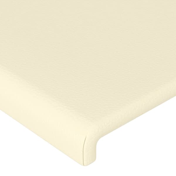 Sänggavel LED gräddvit 93x16x118/128 cm konstläder