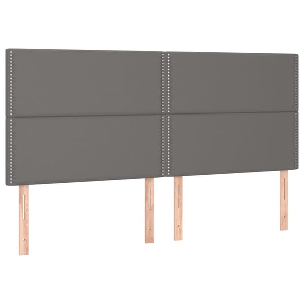 Ramsäng med madrass grå 200x200 cm konstläder