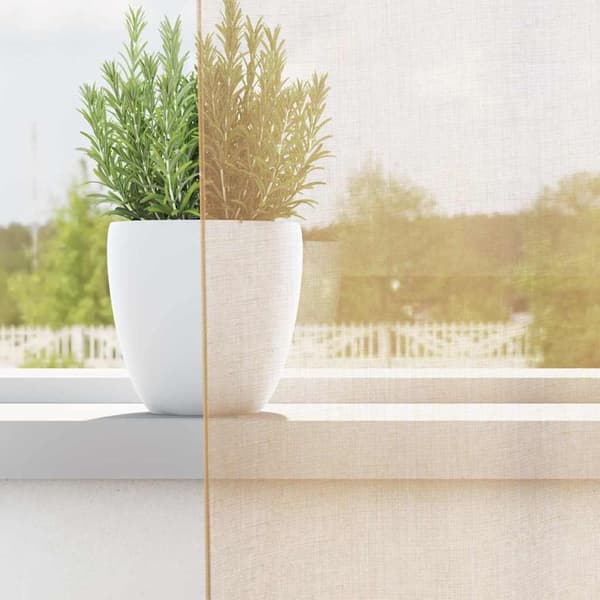 Voile gardiner med stångfickor 2 st sand