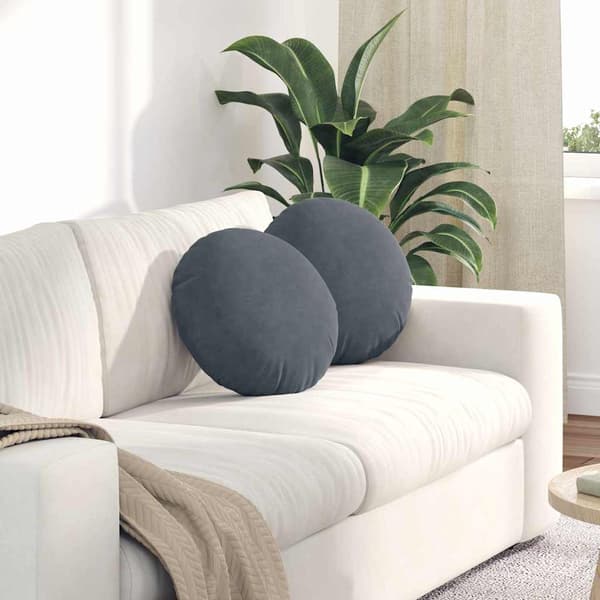Sittkuddar 2 pcs Mörkgrå Ø 40 x 13 cm Sammet