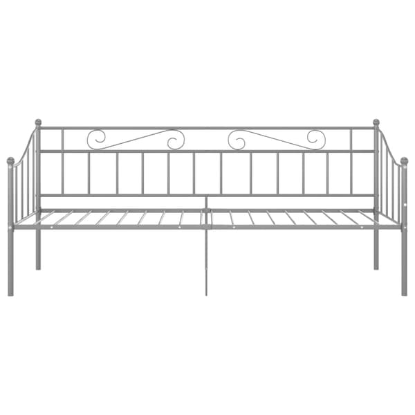 Sängram bäddsoffa grå metall 90x200 cm
